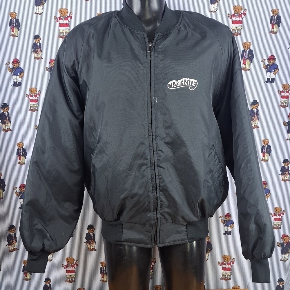 BMR Sports wear black & white spell out quilt lined 2XL full snap trucker jacket - Picture 3 of 8